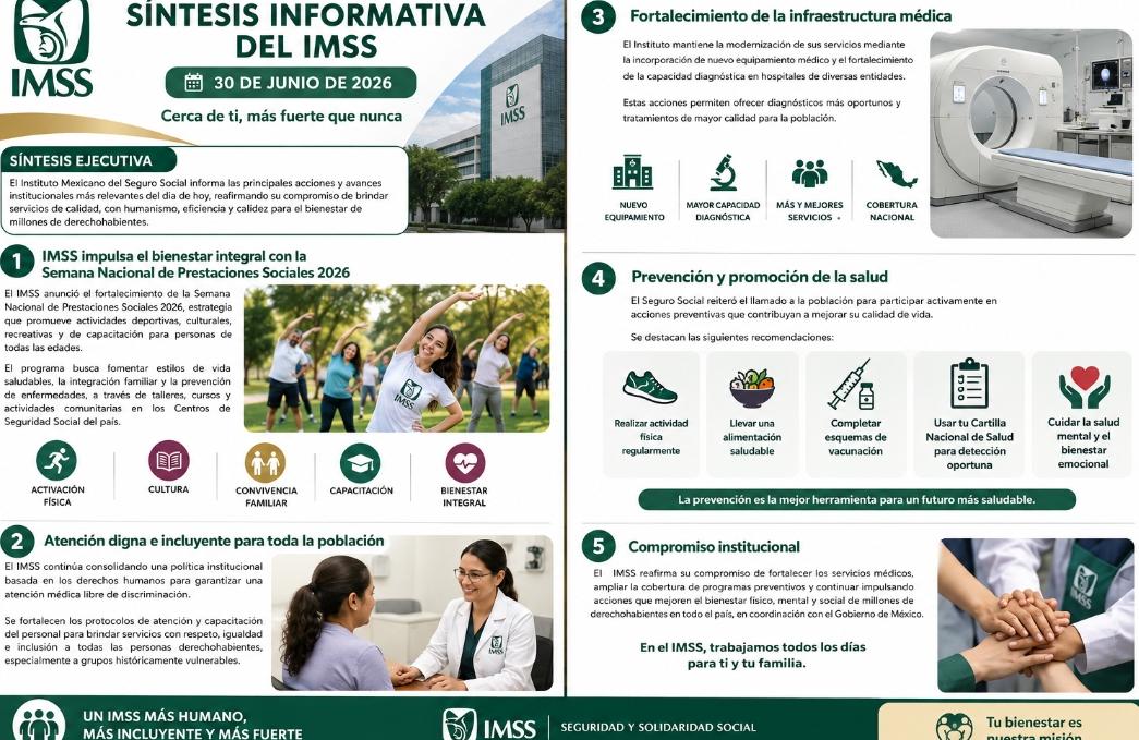 El IMSS informó que continúa consolidando una política institucional basada en los derechos humanos