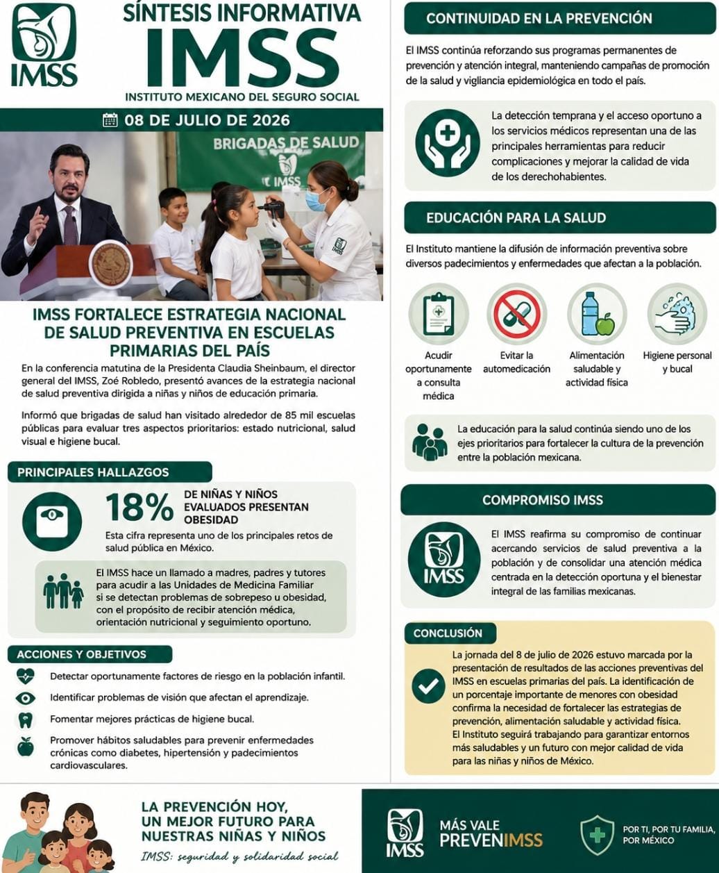 El Instituto Mexicano del Seguro Social (IMSS) fue uno de los temas centrales de la conferencia matutina de la presidenta Claudia Sheinbaum.